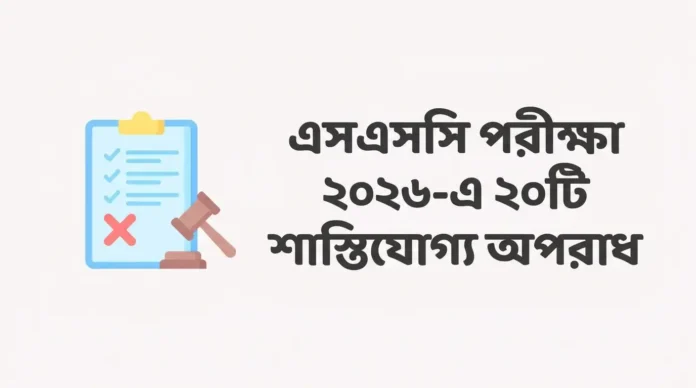 এসএসসি পরীক্ষায় শাস্তিযোগ্য ২০ অপরাধ ২০২৬